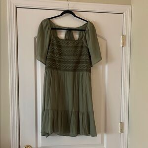 Elegant Olive Green Dress